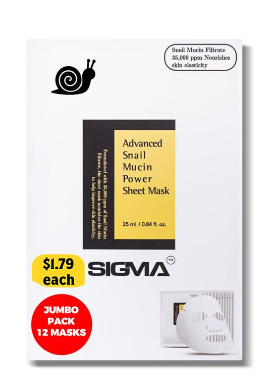 $1.79 Each - Snail Mucin Face Masks 12 Pack Korean Skincare - Deep Moisturizing Sheet Masks for Dry Sensitive Skin - Hydrating Face Mask No Parabens Sulfates - Cruelty Free Never Tested Animals