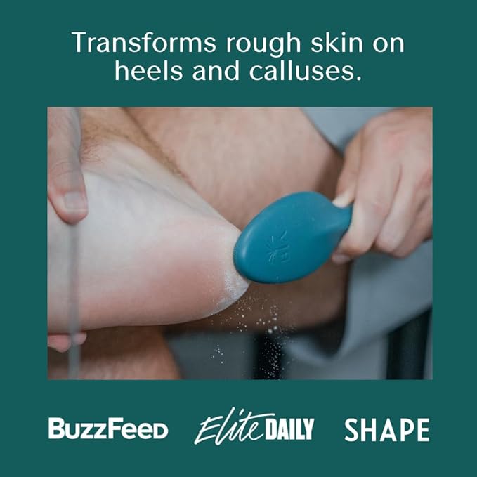 Bare August Glass Foot File Callus Remover for Feet with Handle | Heel Scraper & Foot Scrubber in Shower for Dead & Cracked Skin | Pedicure Foot Buffer & Foot Callus Remover Tool for Soft Feet (Teal)