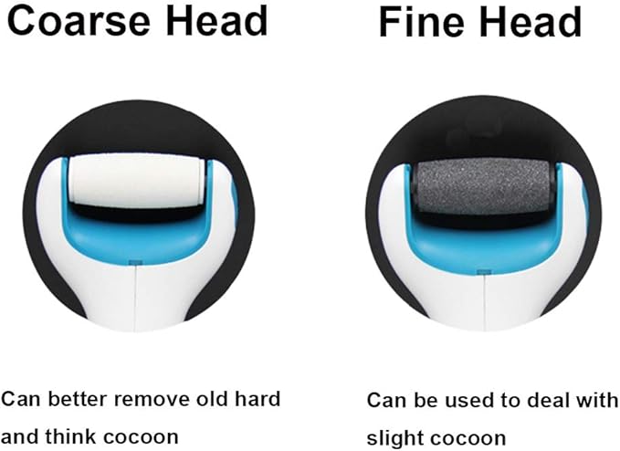 BOMPOW Foot Scrubber Electric Callus Remover Rechargeable Foot File Hard Skin Remover Pedicure Tools Electronic Callus kit for Cracked Heels and Dead Skin with 2 Roller Heads, Blue