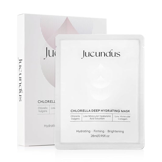 Chlorella Deep Hydrating Mask,with Bio-Collagen,Hyaluronic Acid and Chlorella | Sheet Facial Mask Skincare | Improves Hydrating,Firming,Glowing | Skin moisturizer masks,5ea