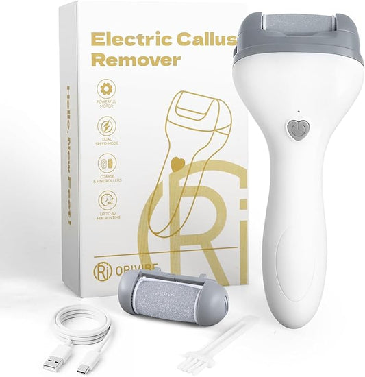 Electric Callus Remover for Feet – 2 Speeds, Fine & Coarse Rollers, USB-C Rechargeable, 60-Min Runtime, Cleaning Brush – Smooth Heels at Home with Foot File for Dead Skin Removal