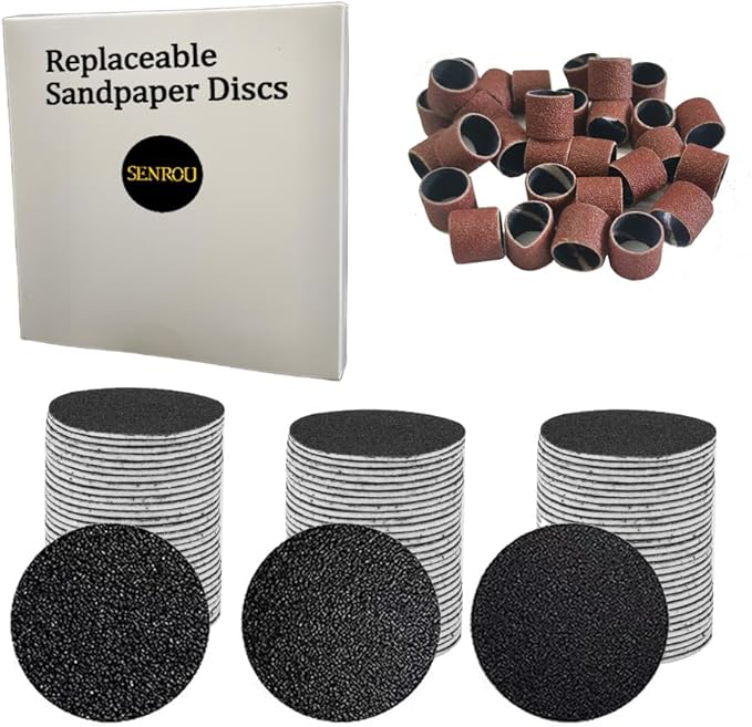 54 Sandpaper Discs (1.7'' x 1.7'' for Electric Foot File Callus Remover and 30 pcs(0.5'' x 0.5'') Sanding Rings
