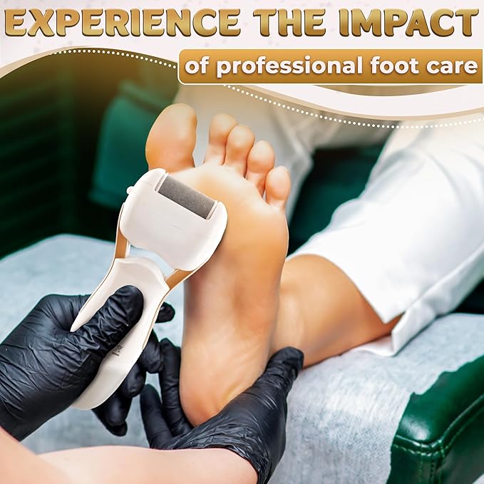 Electric Callus Remover for Feet – 5W Electric Foot Filer, 90-Min Runtime Foot Sander with Fast 2H Charge & 3 Replacement Rollers – Hard Skin Remover for Feet with Ergonomic Handle for Easy Grip