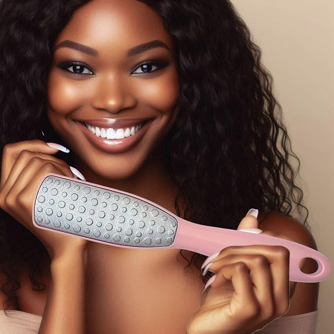 Professional Foot File & Callus Remover 2-in-1 Set – 9.6" Foot Rasp with 6.7" Nail File Included–Elite Pink Sapphire–Dual-Sided, Durable & Hygienic Pedicure Tool for Smooth, Soft Feet–Wet & Dry Use