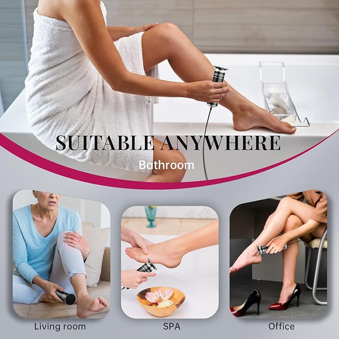 krofaue 1000RPM Electric Callus Remover - Professional Aluminum Foot File Adjustable Pedicure Tool with 60pcs Sandpaper Discs for Dead Skin at Home