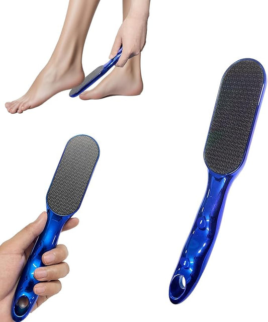 Hard Skin Remover Nano Glass Foot File with Non-Slip Ergonomic Handle, Professional Veinsgrain Foot Care Pedicure Tools for Smooth Feet (Blue)