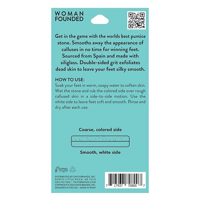 Onyx Professional 2 in 1 Pumice Stone, 100% Siliglass Callus Remover for Feet, Elbows, Knees, Dead Skin, Heels, Hands, Foot File Scrubber Exfoliator Removes Hard, Rough, Dry Skin (2 Pack)