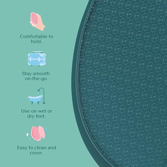 Bare August Glass Foot File Callus Remover for Feet | Heel Scraper & Foot Scrubber in Shower for Dead, Dry & Spilt Skin | Pedicure Foot Buffer & Foot Callus Remover Tool for Soft & Smooth Feet (Teal)