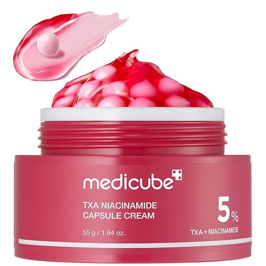 medicube Capsule Cream with TXA + Niacinamide | Dual Radiance Moisturizer Ideal for Use After Spot Care, Uneven Skin Tone & Texture & Hydration | 99% Pure Tranexamic Acid | Korean Skincare, 1.94 oz