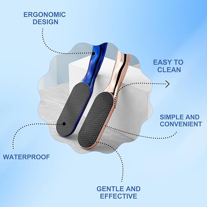 Veinsgrain Foot File, Nano Glass Foot File, Hard Skin Remover Nano-Glass Feet File, Professional Foot Care Tools, Pedicure Tool for Smooth Feet -Gold