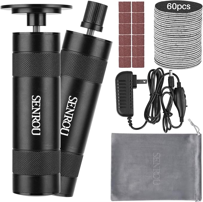 Electric Foot Callus Remover, 2-in-1 Electric Foot Filer/Nail Filer, Callus Remover for Feet with 60Pcs+12Pcs Sandpaper Discs，Holiday Gift Foot Repair Tool, Black