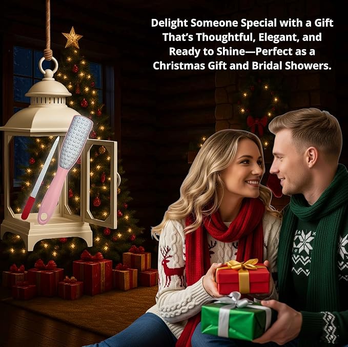 Professional Foot File & Callus Remover 2-in-1 Set – 9.6" Foot Rasp with 6.7" Nail File Included–Elite Pink Sapphire–Dual-Sided, Durable & Hygienic Pedicure Tool for Smooth, Soft Feet–Wet & Dry Use